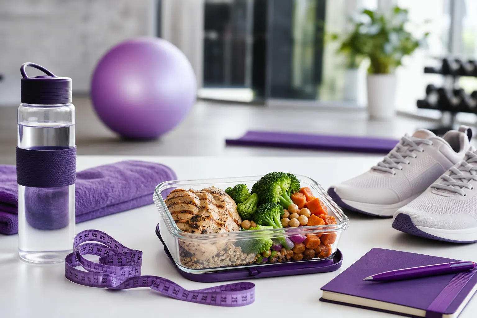 Weight loss coaching tools and healthy meal prep